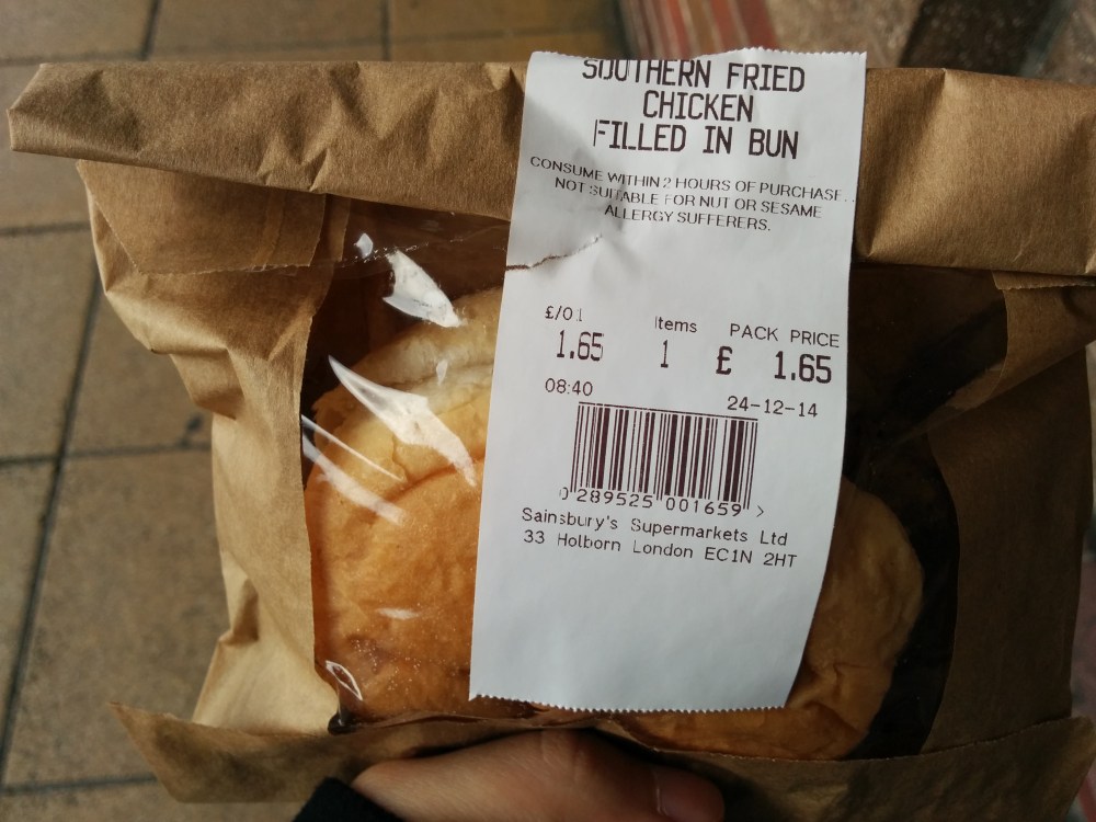 Not really southern fried, seeing as it was pretty soggy inside the bap.