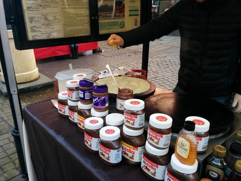 windsor town food market england classic crepe lemon icing sugar